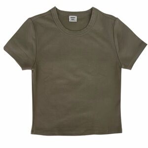 Aritzia Sunday Best Cropped Short Sleeve Baby Tee T Shirt Size Small
Olive Green